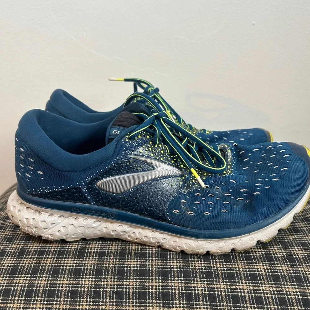 Brooks Glycerin 15‎ Men's Running Shoes Blue Yellow Sz 10.5 Wide